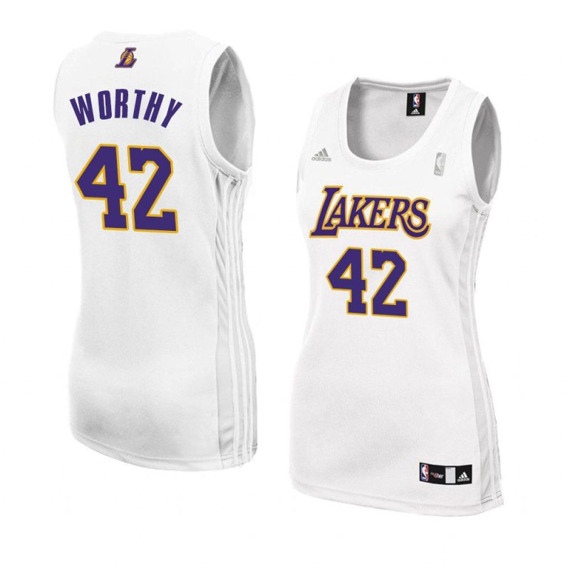 women's james worthy white hardwood classics jersey